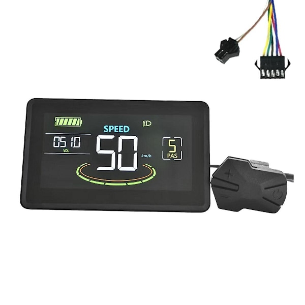 H6c Sähköpyörän LCD-näyttömittari 24v-60v Sähköskootterin LCD-paneeli