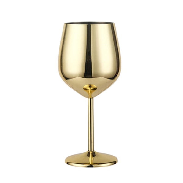 Bägare av rostfritt stål Rödvinsglas Droppbeständig trumtyp Kopparpläterat vin Gold