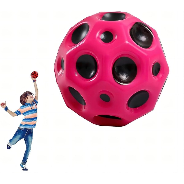 Rymdbollar Extrem hög studsande boll & popljud Meteorrymdbollleksak,gummistudsboll Sensorisk boll,sportträningsboll för lek inomhus utomhus, Rose Red