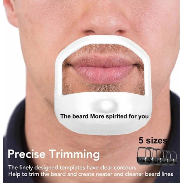 Beard Styler Wasp Skægplejeværktøj Skægstyling Skabelon til Mænd Styling Design 5 Dele/Sæt hvid white