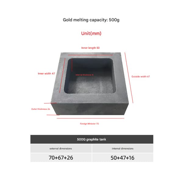 Grafittblokkform Smelteform for kobber gull sølv-500g