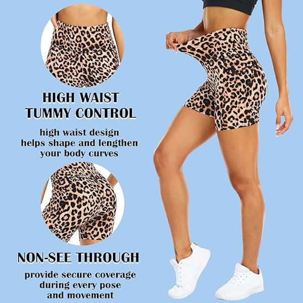 Dam Biker Shorts med Hög Midja, Magkontroll, 5 Tums, Fitness, Träning, Löpning, Yoga, Gym Shorts