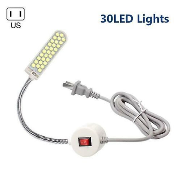 2 st 2W 30 LED-lampor för symaskin med fast bas, flexibel magnetisk slang, svanhals för hushåll