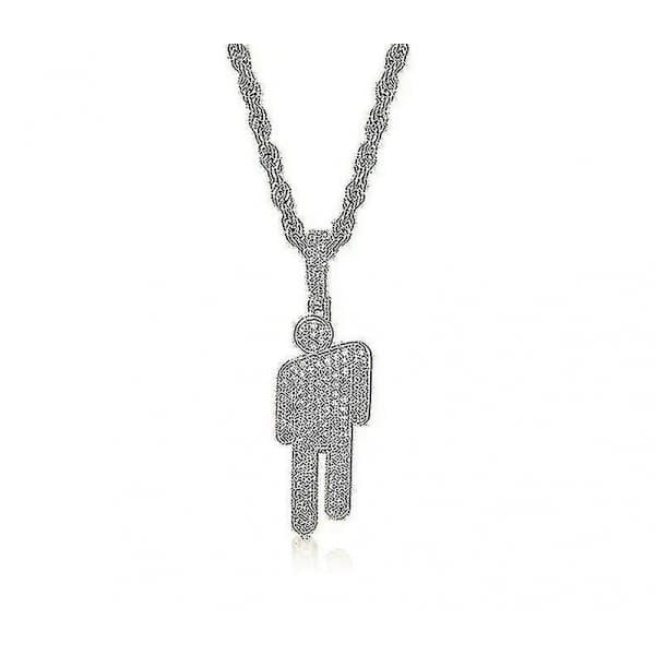 Billie Eilish Damhalsband Silverhänge, Berlocker