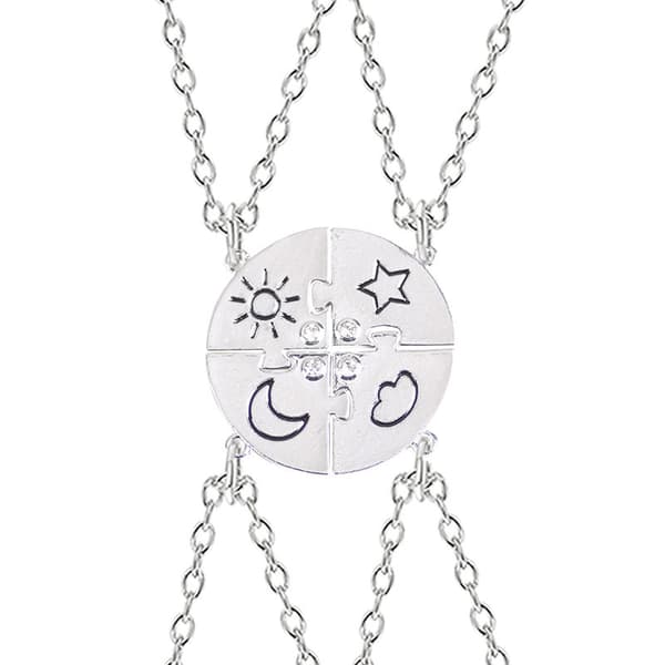 Bästa vänner halsband 4 st/förpackning silver