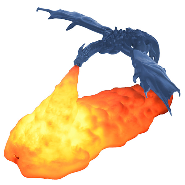 Kreativa eldsprutande drake-lampor, 3D-utskrivna drakeformade nattlampor, USB-laddningsbara presenter till pojkars sovrum