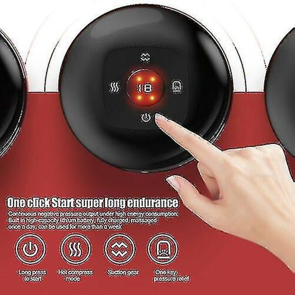 Smart koppningsterapi massageapparat med rött ljusterapi elektrisk koppningsmassageapparat Red