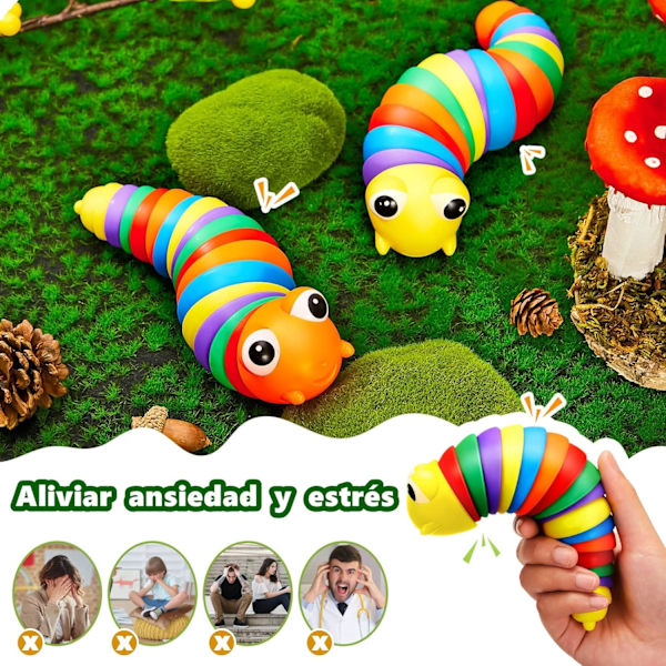 2 st sensoriska avslappningsleksaker Caterpillar Toys, 3D Caterpillar Toys, Slug Toys, julklappar till barn och vuxna Caterpillar