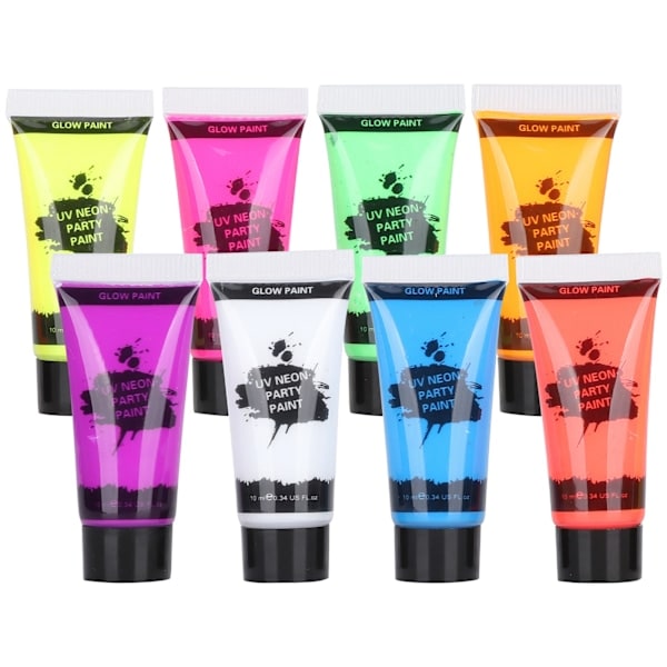 10ml Kroppsmaling Sett Blacklight Ansikts- og Kroppsmaling Sminke Fluorescerende Kropps- og Ansiktsmaling