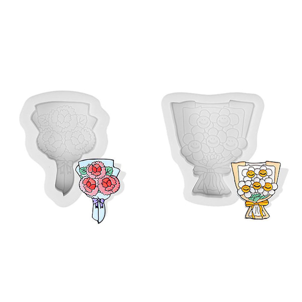 Moussekakku 3D Kukkakimppu Silikonimuotti DIY Fondant Sokerimassa P