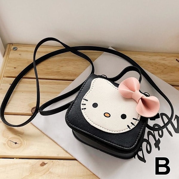 Söpö Kissa Lasten Mini Olkalaukku Pieni Laukku Sarjakuva Kolikkokukkaro Musta Yksi koko Black One size