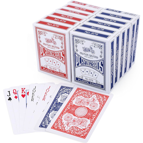 Pelikortit, 12 pakkausta, Korttipakat irtotavarana, Pokerikoko, Standardi-indeksi, Blackjackiin, Euchreen, Canasta-korttipeliin
