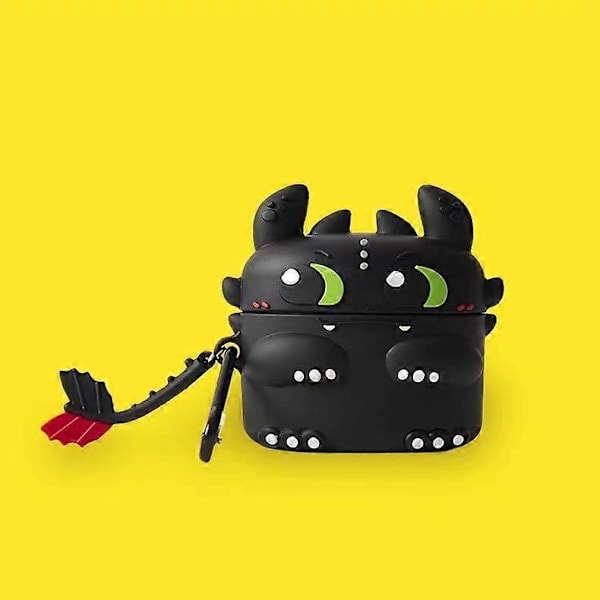 Natlig ond sød tegneserie hovedtelefonetui, AirPods New 3(4) trådløst Bluetooth hovedtelefon silikoneetui.