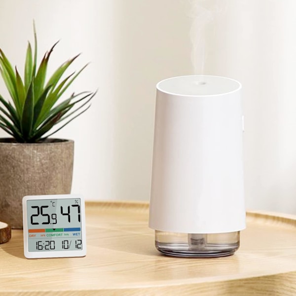 Indendørs Hygrometer Termometer, Digitalt Bordtermometer med Temperatur- og Fugtighedsmåler, Termometer White