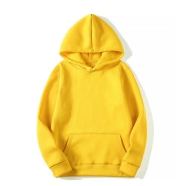 Huvtröjor Herr Tjockt tyg Solid Basic Sweatshirts Kvalitet Jogger Texture Pullovers yellow M