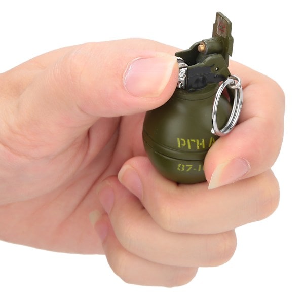 Mini Bærbar Metall Granat Form Anheng Nøkkelring Butan Gasslighter Uten Gass
