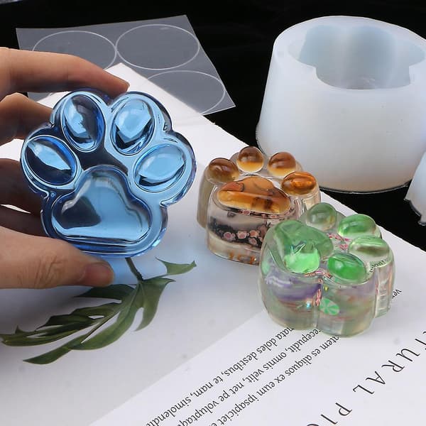 1 Sæt Oversized Spejl Til Katte Klo Nøglering Epoxy Resin Form Ha