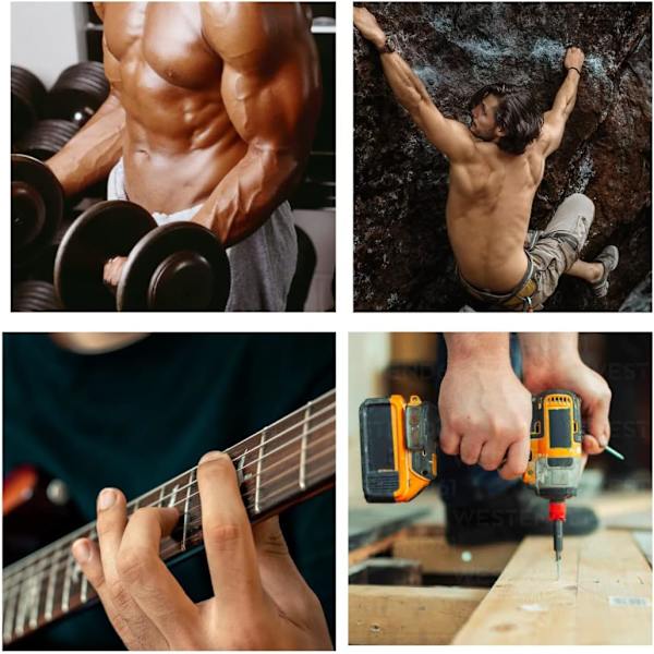 Gripforsterker - Rustfrie Stålklips, 2 Pakning, 6 Nivåer Utholdenhet Fingerforsterker / Underarmsforsterker, Griptrening