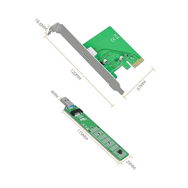 M.2 Nvme Till Pci-e X1 Extern Adapterkort Pcie Adapterkort Des