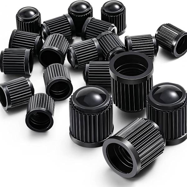 20 st Däckventilkåpor/Dammskydd i Plast/Svart.