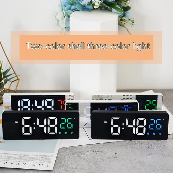 Elektronisk Tyst Väckarklocka LED Smart Skrivbordsväckarklocka Digital Timer