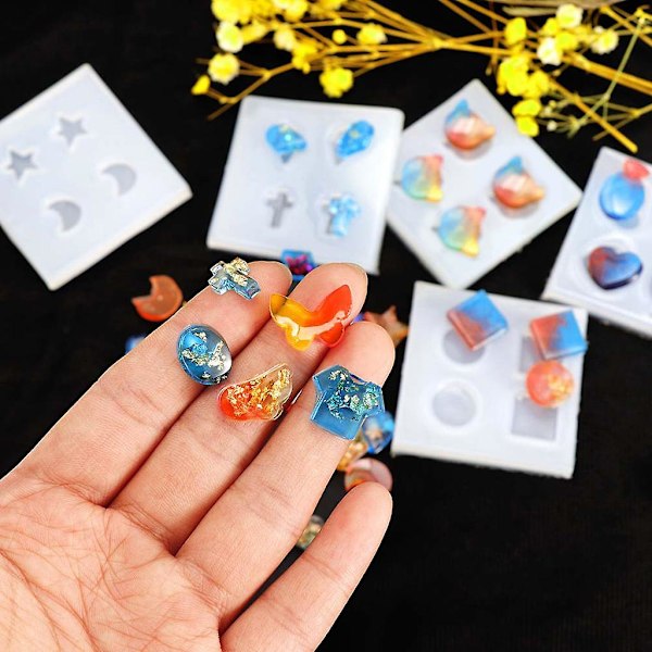 DIY Leksak Gjutform Silikonformar Resin Form Mini Örhänge Maki