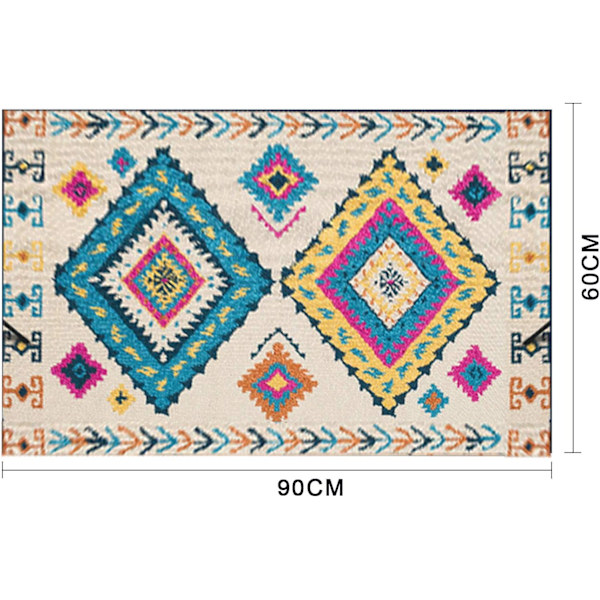 Pieni vintage-boheemityylinen matto, liukumaton kylpyhuoneen lattiamatto, pestävä retro perinteinen koristematto 60x90cm