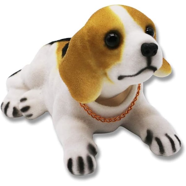 Skakande huvud beagle, bildekoration nickande hundtillbehör hög simulering kreativ hund instrumentbräda hantverk hundälskare present (beagle)