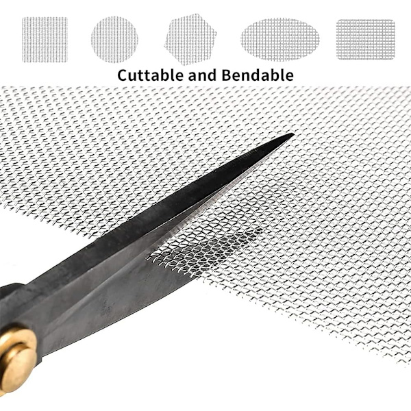 Fint metallnät, 20 mesh trådnät vävt nät, 150x210mm trådnät, vävt nät rostfritt stål nät gnagar nät vävt ark