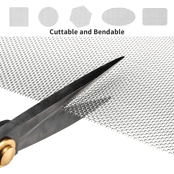 Fint metalnet, 20 Mesh trådnet vævet net, 150x210mm trådnet, vævet net rustfrit stålnet gnavernet vævet plade