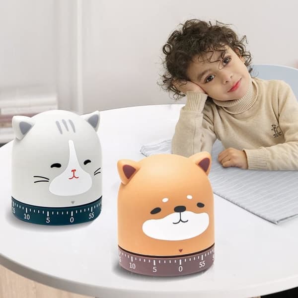 Egg timer, søt kjøkkentimer, mekanisk manuell timer med 6
