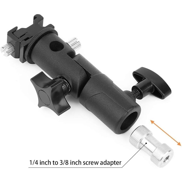 Flash skinne, flash beslag 3-delt paraplyholder med flashsko og 1/4\" & 3/8\" spigot til lampestativ, flashenheder