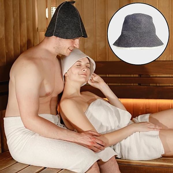 Bastuhatt, Filtbadhatt Bekväma Bastuhättor Badhusmössa, Bastuhatt för Herrar Bastutillbehör Andningsbar Huvudbonad, Bastuhatt