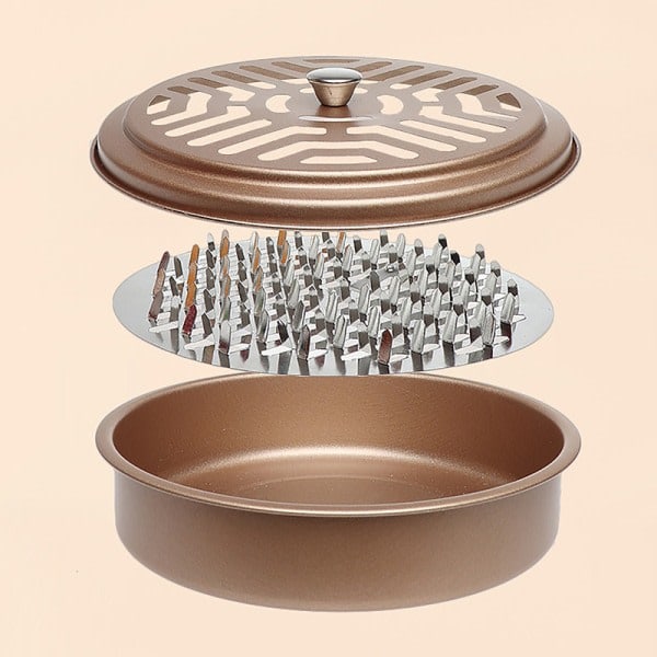 Myggspiralholder Brettramme Rustfritt stål Rund Stand Gull Gull Gold