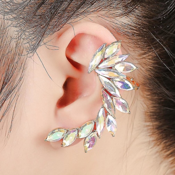 Legering Diamond Ear Clip färgglada örhängen öron smycken
