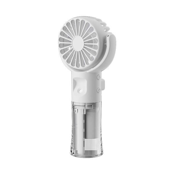 Bærbar Vifte med Luftfukter Mini Håndholdt USB Oppladbar med Vannspray Tåkefifte Kun Kjøling Fire Hastigheter Hvit White