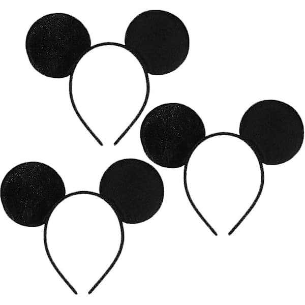 10 stk. Sorte Mickey Mouse Ører til Voksne/Børn Kostume Hårbøjle Tilbehør
