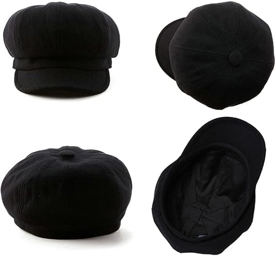 Sort Stræk Visir Beret til Kvinder, One Size