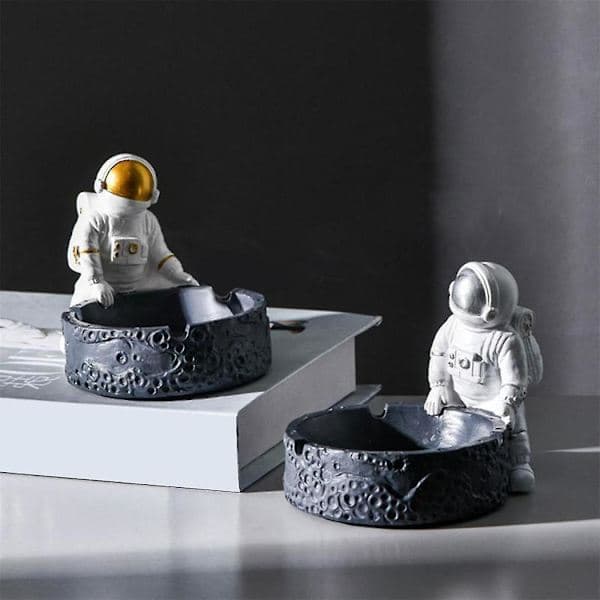 Tecknad Astronautformad Harts Sugrör - Silver