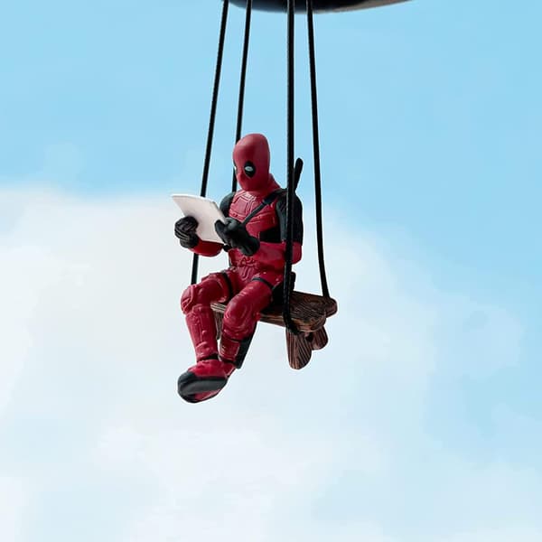 Bilpynt, Søt Deadpool Bilpynt, Svingende Deadpool Pynt, Bil Dekor Sjarm Anheng A