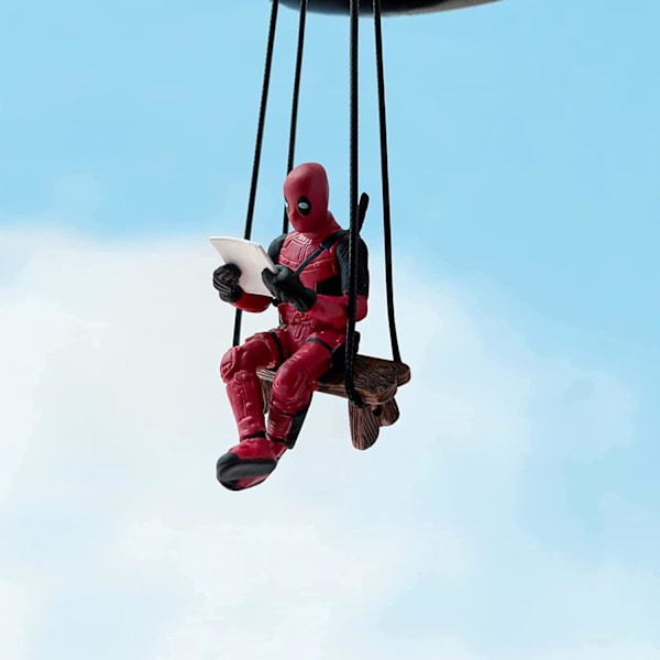 Söt Deadpool-bilhänge, gungande Deadpool-hänge, bildekorationshänge A