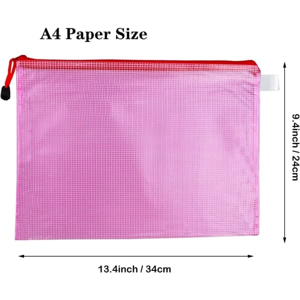 5 stk. Plastik Wallet A4 Mappe Dokument Lynlåspose A4 Lynlåspose