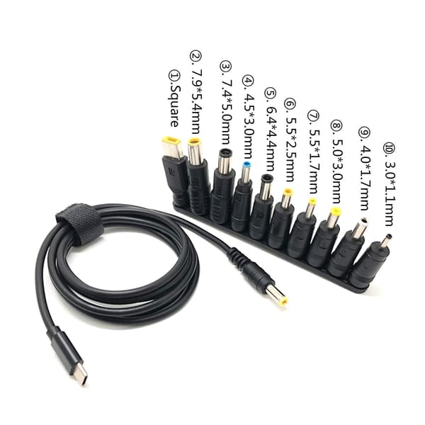 Usb - DC 5.5x2.5mm pistoke latauskaapeli Usb C - DC virta