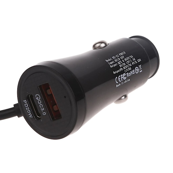 USB C Billader Hurtiglader Bil Hurtiglading Rask USB Bil Ch