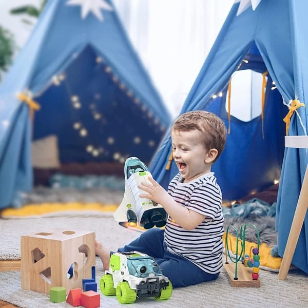Rumfærge Legetøjssæt til Børn (3-7 år) - Lys & Lyd med 2 Astronauter