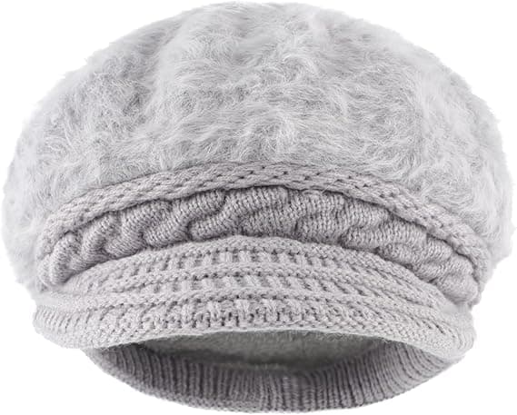 Baker Boy-hatt for kvinner, varm vinterberet med brem, flat ullcaps for damer