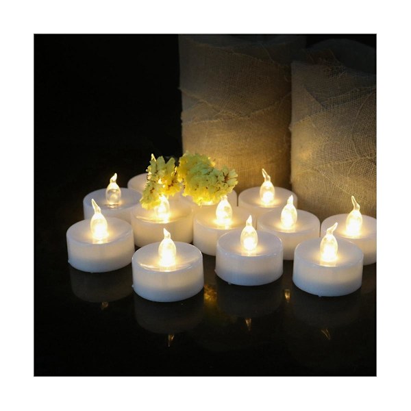 12 st Varmvita Flamlösa Batteridrivna Ljus LED Blinkande