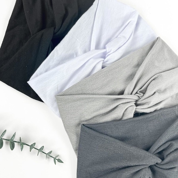Damhuvudband Set om 4 7 Tums Elastiska Hårband Dam Yoga Sport Hårband Turban Överdimensionerat Hårband Bohmiska Hårtillbehör silence
