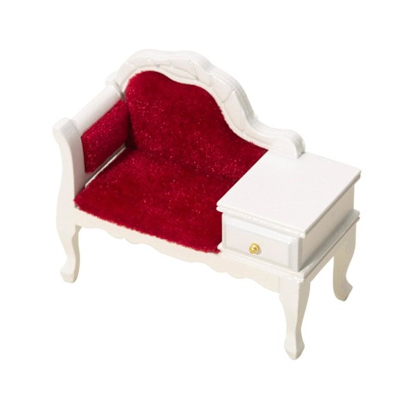1/12 Miniatyr Soffa Enkel För Sits Med Låda För Dockhus L