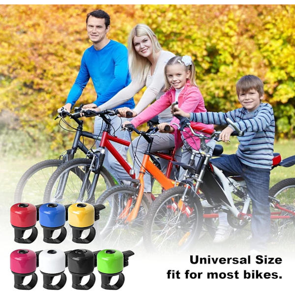 Cykelklokke med høj, melodisk lyd, klassisk mini cykelklokke til børn og voksne, cykelhorn til landevej, mountainbike, scooter, MTB, BMX Red